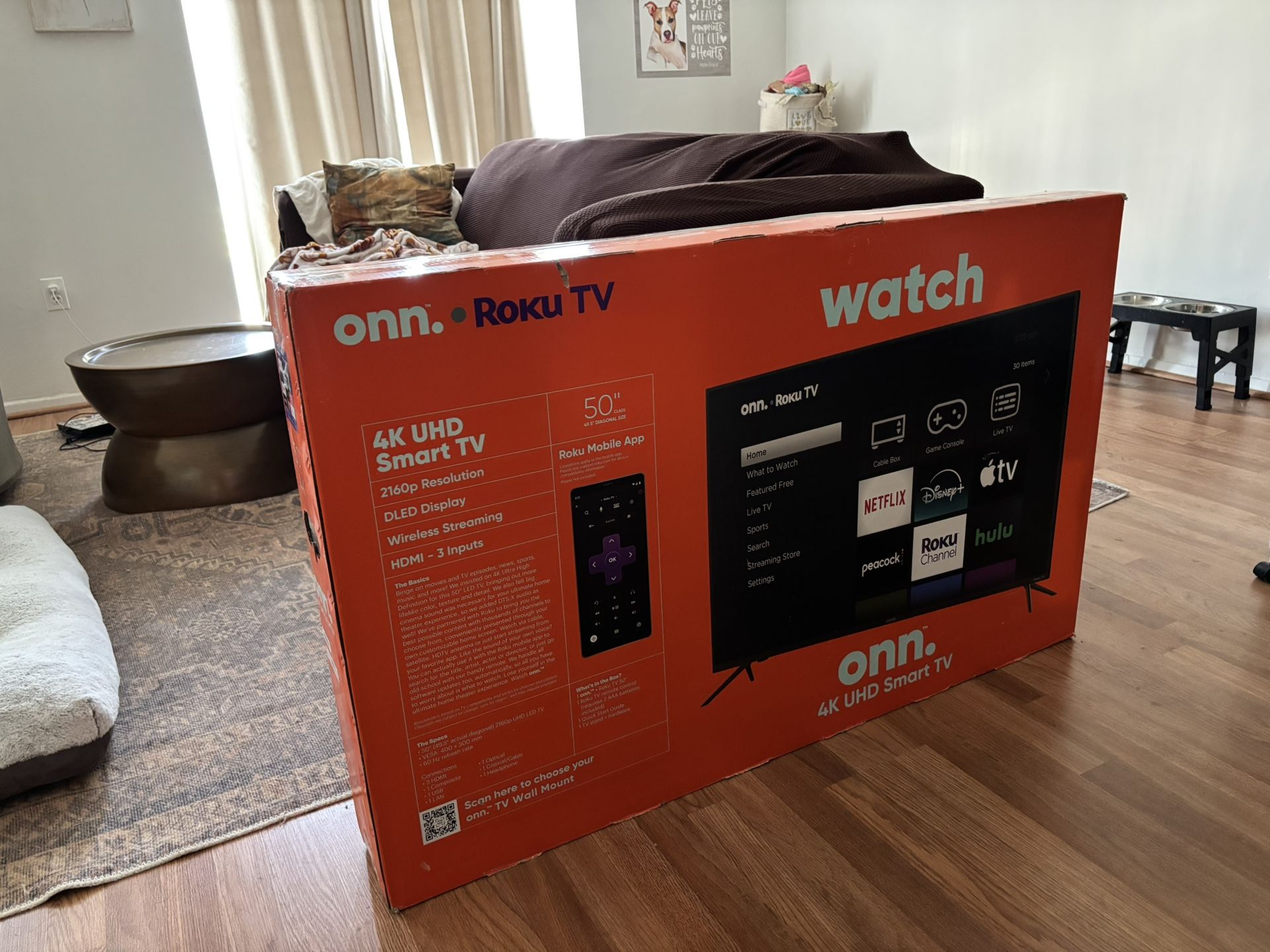 50“ On. Roku TV