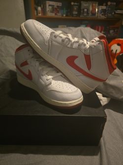 new nike air jordan  1 med lobster  red white 