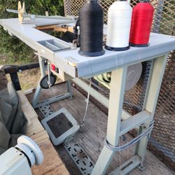 Mercury Industrial Sewing Machine And Arrow Clutch Motor And Table