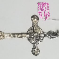 Sterling Silver Vintage Crucifix 50×80mm In Size vatican Italy 