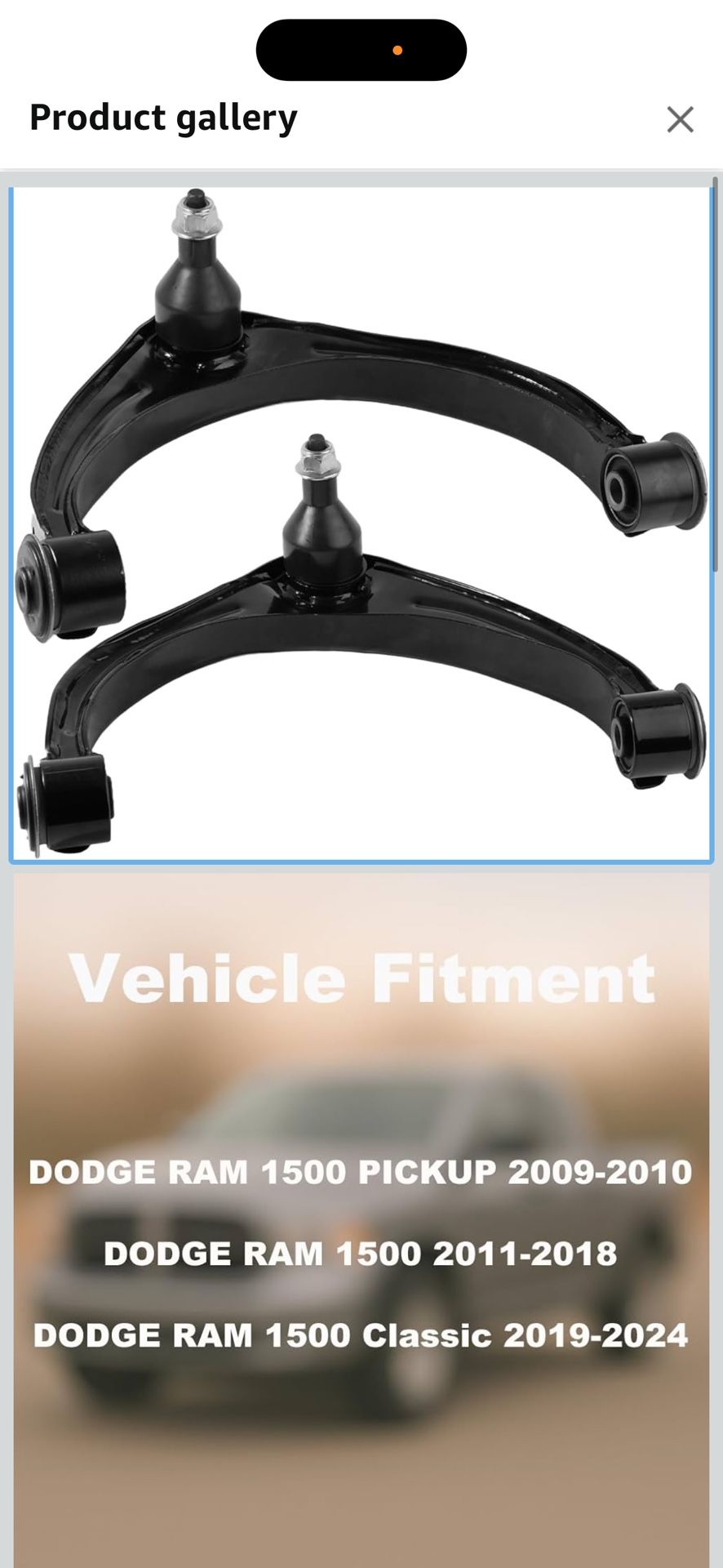 Front Upper Control Arm Assembly with Ball Joints - Compatible with 2009-2010 Dodge Ram 1500 PICKUP 2011-2018 Ram 1500 - Replaces K643073 K643074 K620