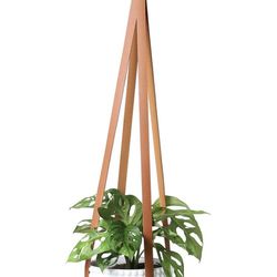 New Plant Hanger - Indoor Vegan Leather Plant Hanger Modern Style for Decorative Plants Flower Pots, Simple Hanging Plant Holder 1 Pack 30 inch, Saddl