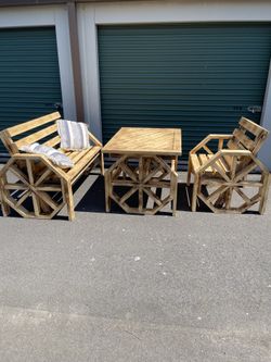 Rustic handmade furniture .