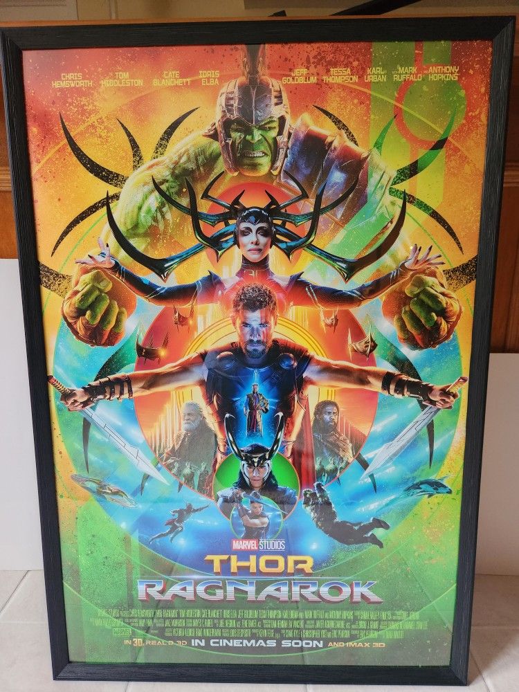 Movie Poster Thor Ragnarok Marvel Studios 27"x40" Framed promotional