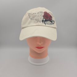 Harley-Davidson Cream/Off-White Winged Rose Graphic AdjustableHat. 6