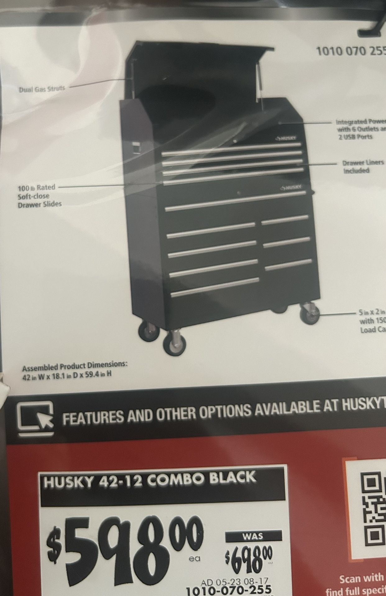 black/gray husky tool box