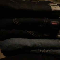 Brand New Levi’s Sizes 34x30 3 Pairs And Size 36x30 2 Of Them