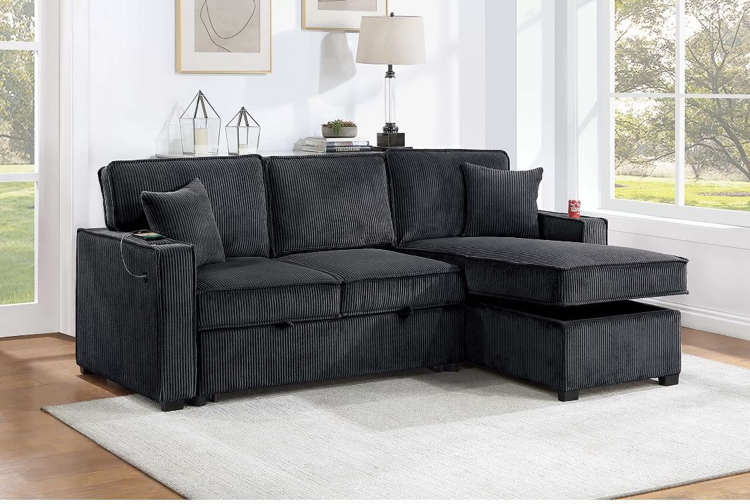 Corduroy Sectional Sleeper Sofa
