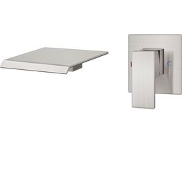 Brushed Nickel Wall-Mount Waterfall Faucet Set