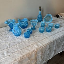 Vintage Blue/Teal Hobnail 