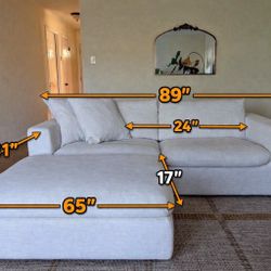 Casual Contemporary Sofa with Ottoman