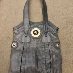 Gustto Gray Leather Tote Bag Purse