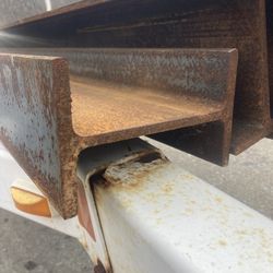 I- Beams ,10 pieces Left —— 16’.6” Length, 6”height, 4” Width, 3/8” Web , ( New ) 