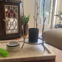 Z Gallerie Silver Branch Candle Stand 