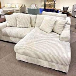 Ashley Ivory 2 Piece Sofa Chaise 