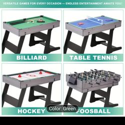 4 In 1 Game Table - Foosball, Billiards, Table Tennis And Air Hockey