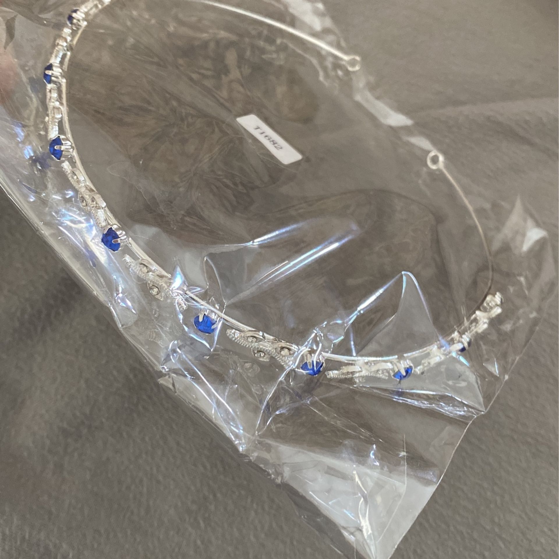 Vine Tiara Headband Royal Blue & Crystal Wedding, Bridesmaid, Formal, Prom, Quince