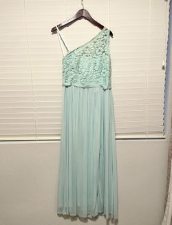 Davids Bridal Bridesmaid Dress Long One Shoulder Lace Bridesmaid Dress Size 12