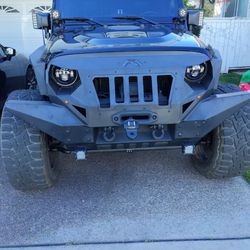 FAB FOURS 2007-2018 JEEP JK FRONT FULL WIDTH GRUMPER BUMPER