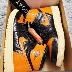 Size 6.5Y Nike Air Jordan 1 High OG Shattered Backboard 3.0 Orange  575441-028.