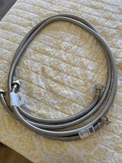 Pair Braided Steel Washer Hoses NEW 6 ft