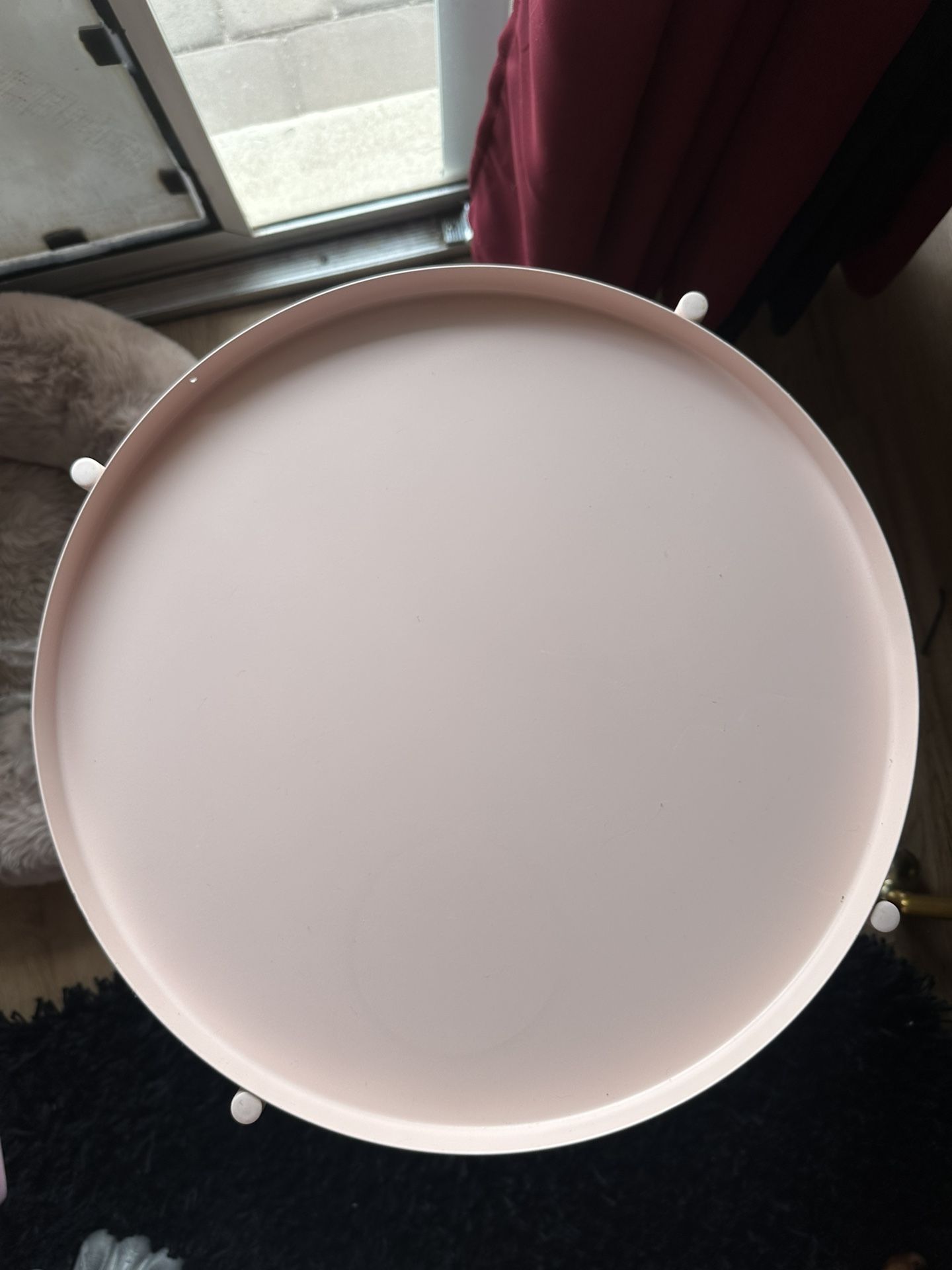 pink metal nightstand