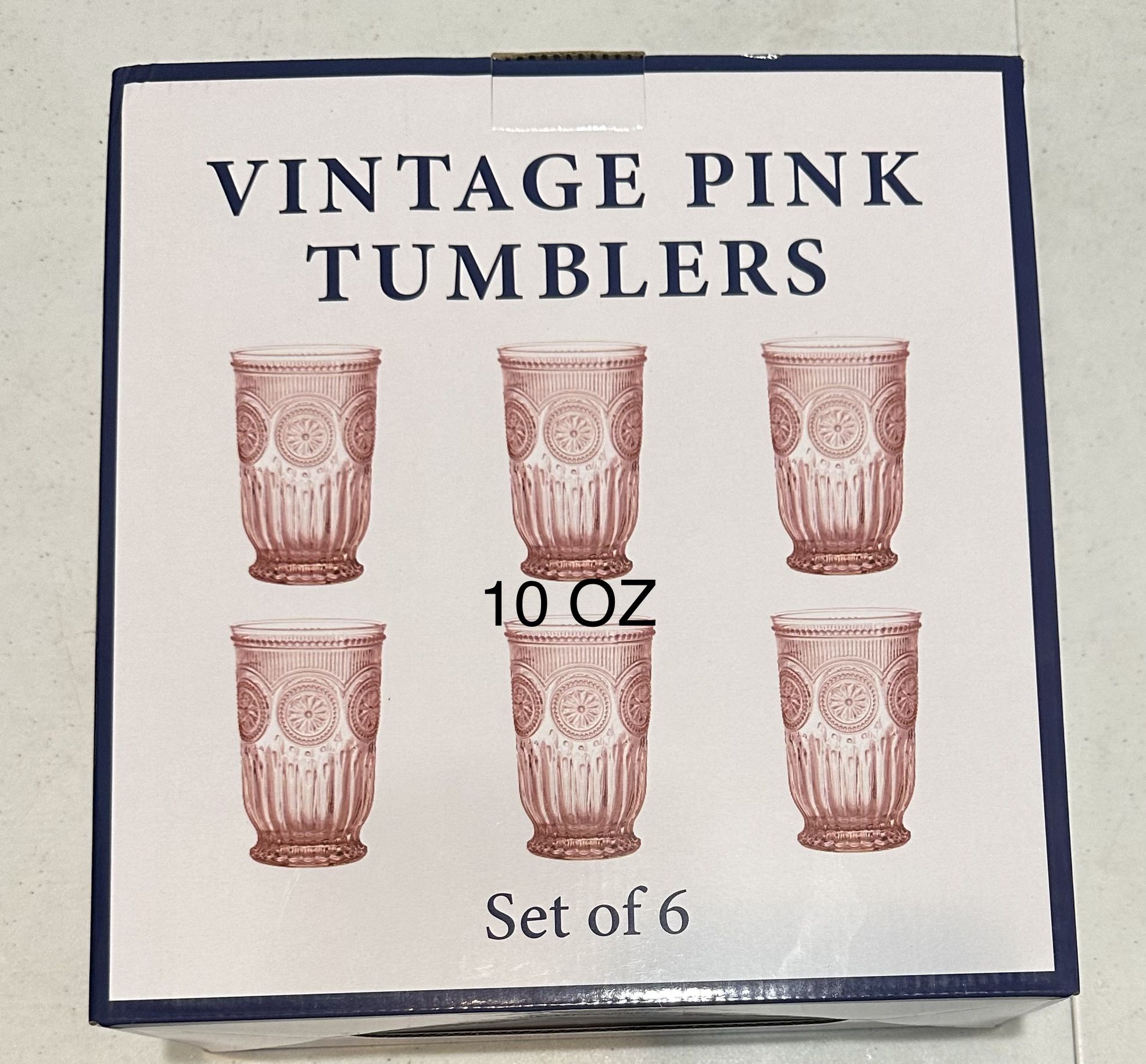 Vintage Pink Tumblers 10oz