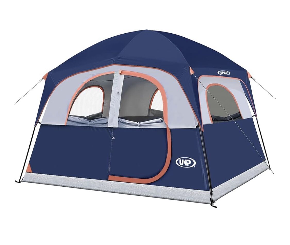 NEW””6 Person Family Camping Tent, Waterproof, Windproof, Easy Setup
