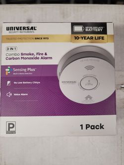 Universal 10-Year Battery Combo Smoke+Carbon Monoxide Detector Voice Alarm