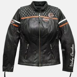 New Women Harley Davidson Leather Jacket With Tag
