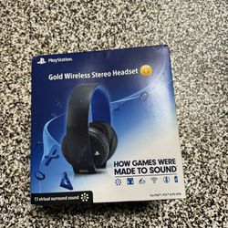 PLAYSTATION GOLD WIRELESS STEREO HEADSET FOR SALE