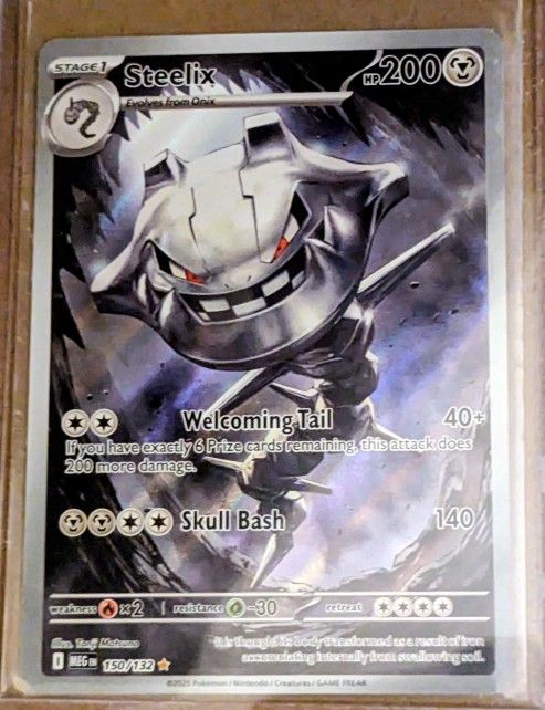 Pokemon Mega Evolution Steelix 150/132 Full Art Illustration Rare Card, NM