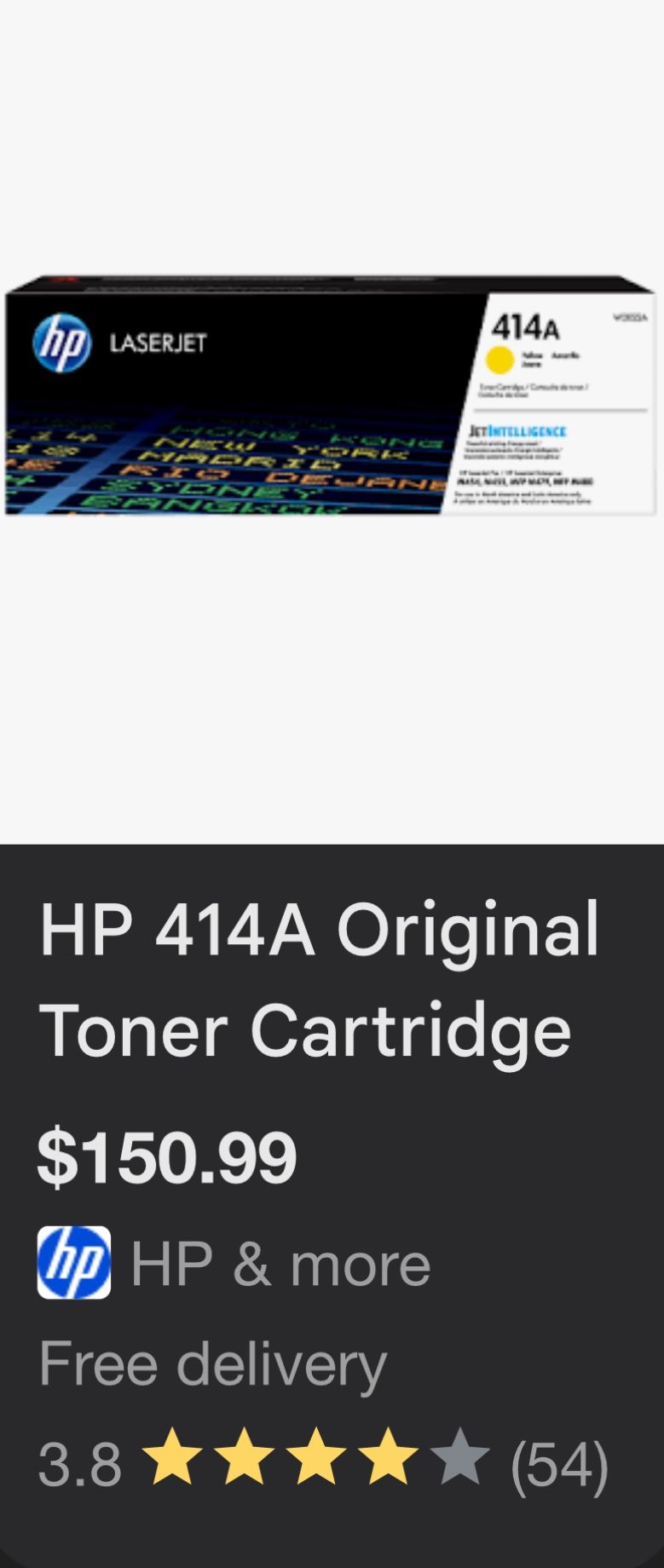 HP Laserjet Pro. 414A Yellow 