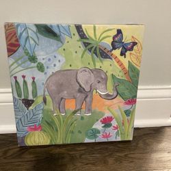 Art piece- Elephant And Butterfly  Canvas