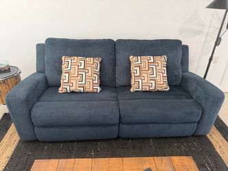 Danum Manual Reclining Sofa Dark Blue. Read Description Please!!
