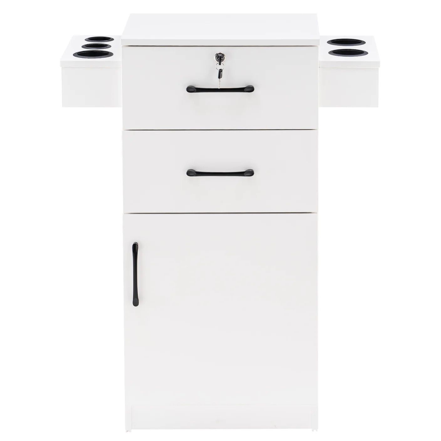 White Equipment Standing Station With Holsters For Beauty Styling Equipment Model 2021