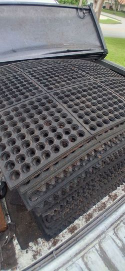 $15 PER - Commercial Floor Matts Black 36 in. x 36 in. Rubber Anti-Fatigue Indoor Comfort Mat kitchen garage shop yard drain