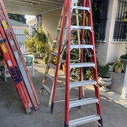 Excellent Condition Different Sizes A Frame, Fiberglass Ladders