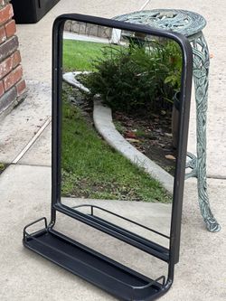 Metal Mirror with Shelf