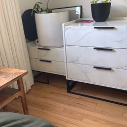 Faux White Bed Side Table