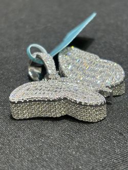 Butterfly Pendant Moissanite 7.53C.T SS VS. D Color