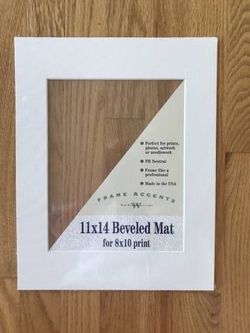 NEW 11" x 14" Beveled Mat for 8" x 10" Print -In Original Shrink-wrap