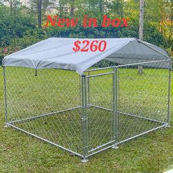 Brand New 6.6x.6.6x7.8 Large Dog Kennel Galvanized Steel Waterproof Shaded TARP New Dog Cage 