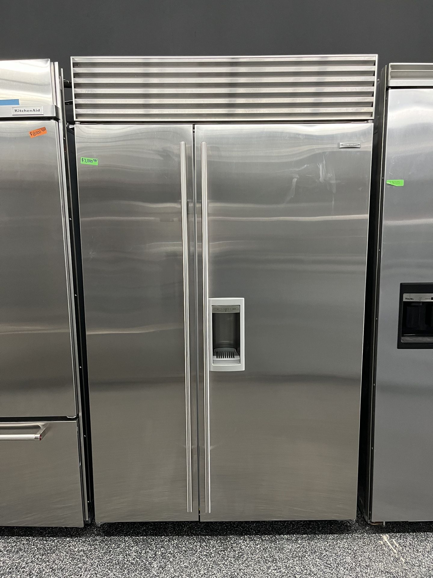 Sub Zero Side By Side Built In 48” Refrigerator Ice & Water