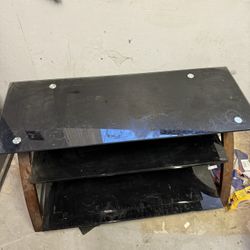 black glass TV stand / entertainment unit 