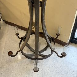 Outdoor Wine Barrel Chandelier