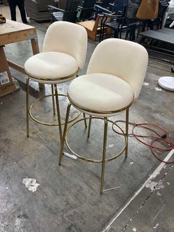 Merax Modern Upholstered Counter Height Dining Chairs for Kitchen Dining Room, Metal