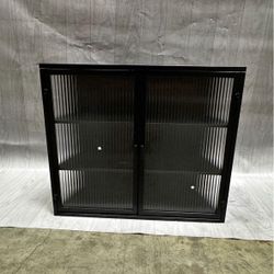 New Assembled- Wall Mount Storage Cabinet Black Color. 