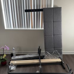 Modern Grey Upholstered Platform Bed Frame - Queen