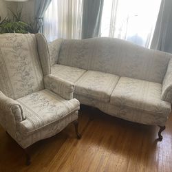 Antique Sofa And Armchair 